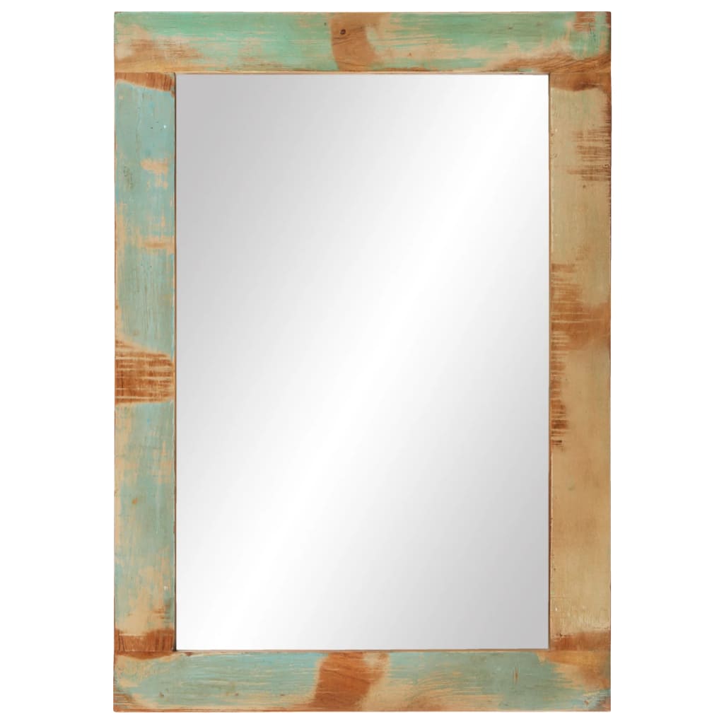 Väggspegel 70x50 cm massivt återvunnet Trä och glas