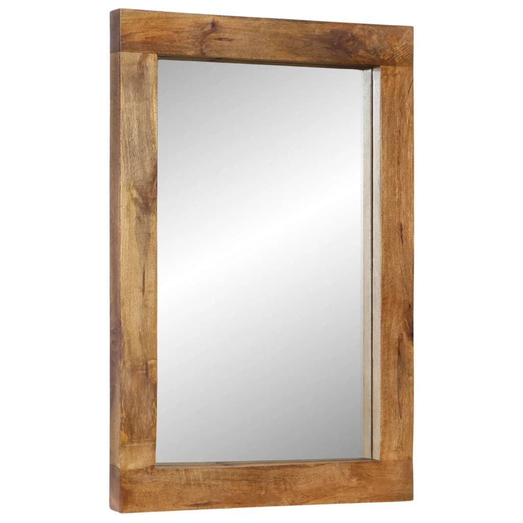 Väggspegel 70x50 cm massivt mangoträ och glas
