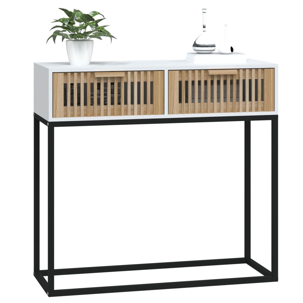 Avlastningsbord Konsollbord Vit 80x30x75 cm järn