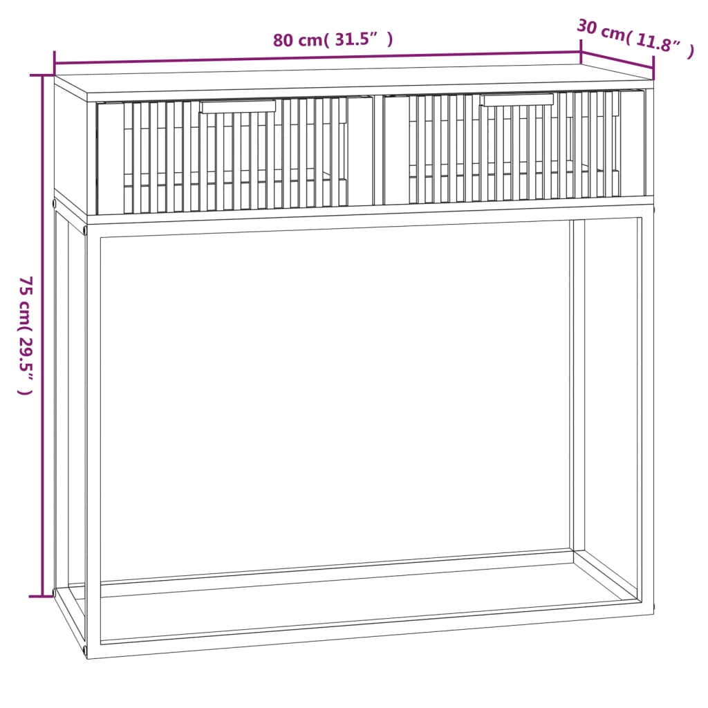 Avlastningsbord Konsollbord Trä 80x30x75 cm järn