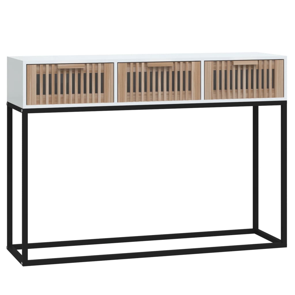Avlastningsbord Konsollbord Vit 105x30x75 cm järn