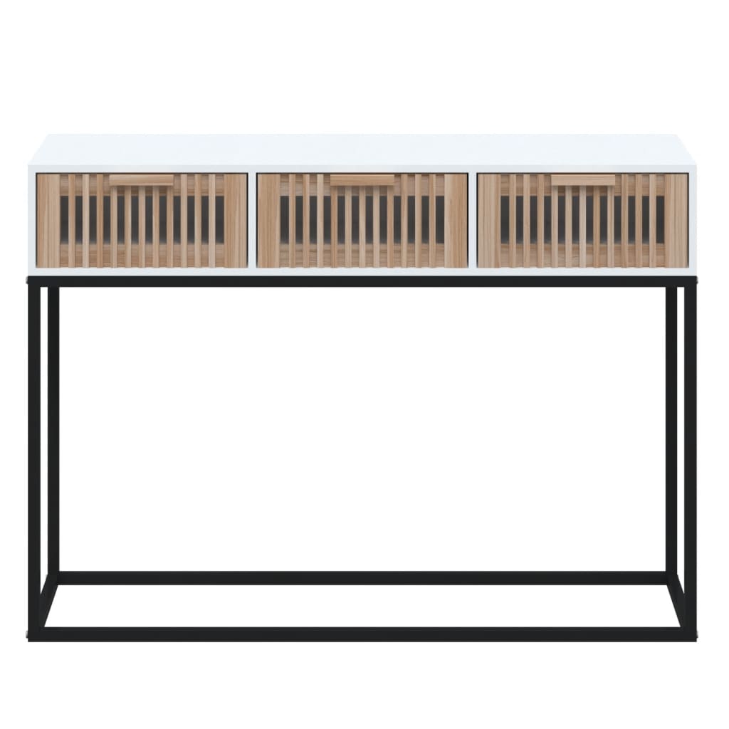 Avlastningsbord Konsollbord Vit 105x30x75 cm järn