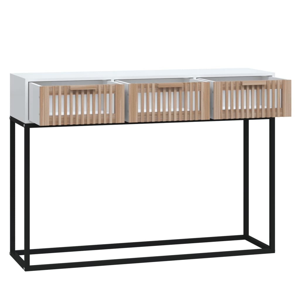 Avlastningsbord Konsollbord Vit 105x30x75 cm järn