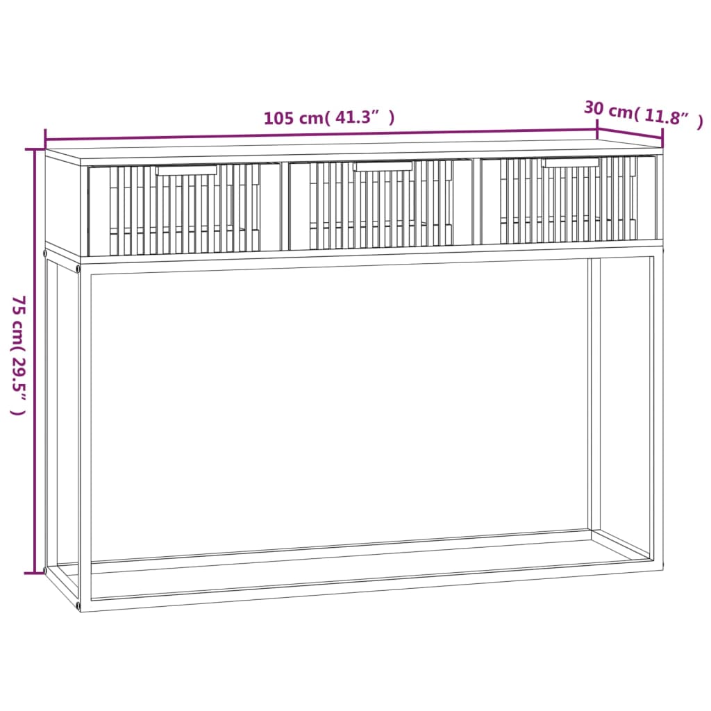 Avlastningsbord Konsollbord Vit 105x30x75 cm järn