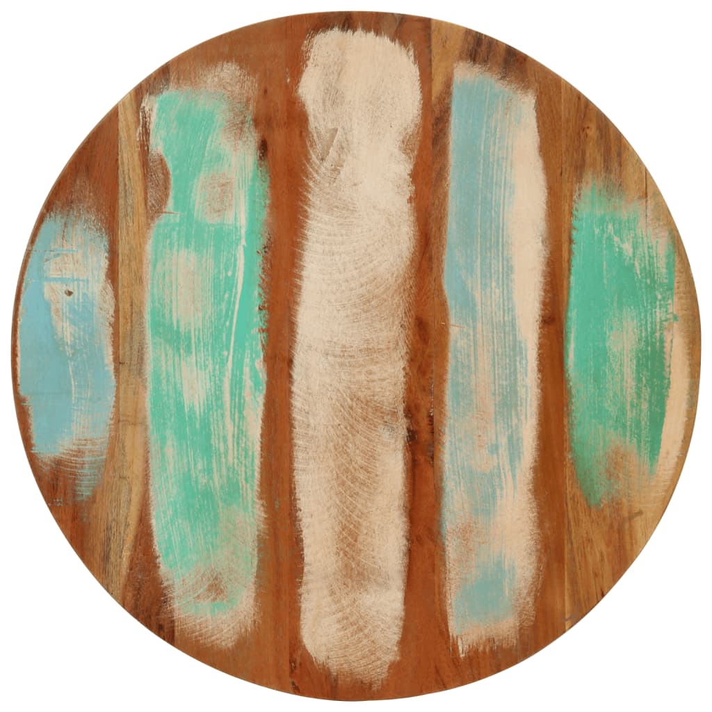 Soffbord Trä Ø50x35 cm massivt återvunnet Trä och stål