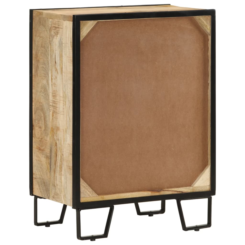 Skänk Trä med 2 lådor 53x31x72 cm massivt mangoträ och järn