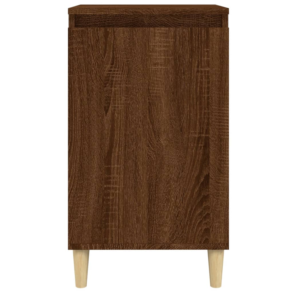 Sängbord 2 st rökfärgad brun ek 40x35x70 cm konstruerat trä