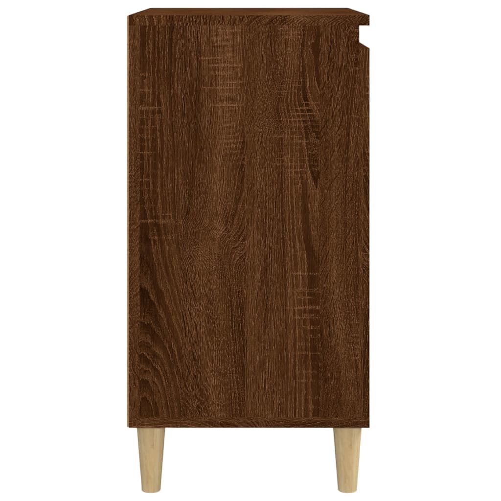 Sängbord 2 st rökfärgad brun ek 40x35x70 cm konstruerat trä