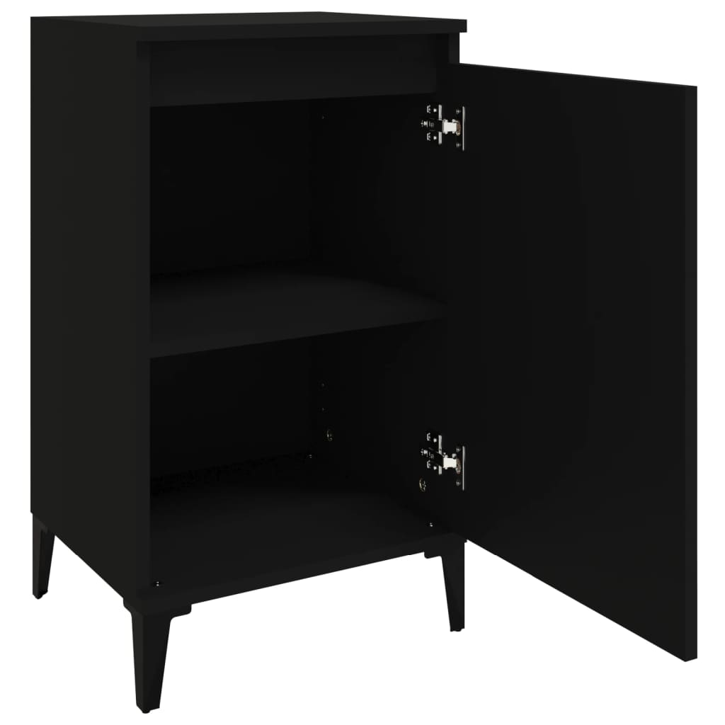 Sängbord 2 st svart 40x35x70 cm konstruerat trä
