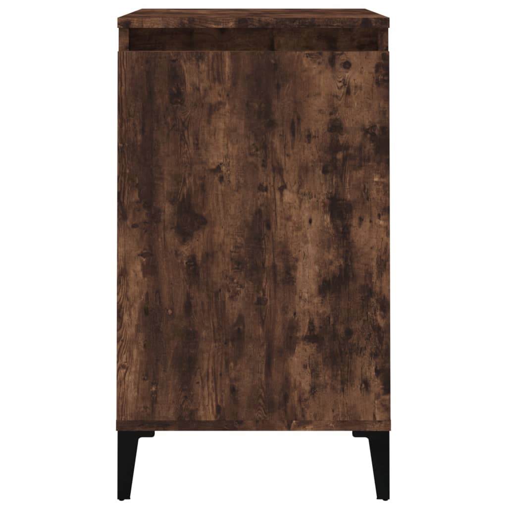 Sängbord 2 st rökfärgad ek 40x35x70 cm konstruerat trä