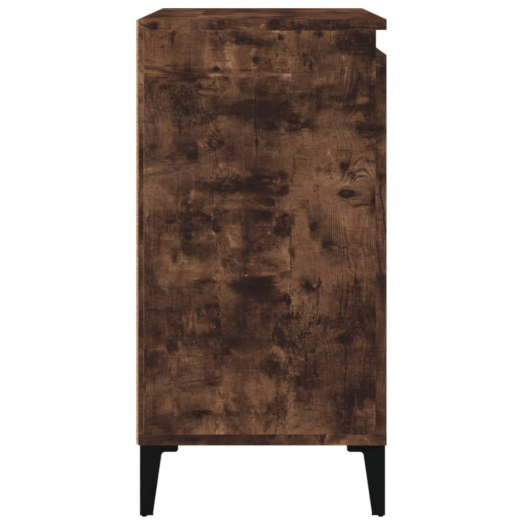 Sängbord 2 st rökfärgad ek 40x35x70 cm konstruerat trä