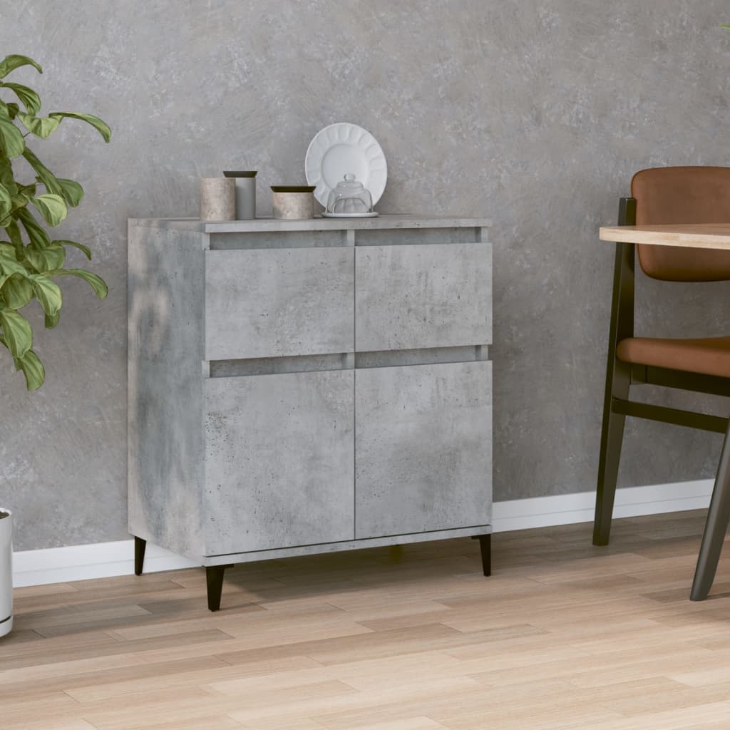 Byrå betonggrå 60x35x70 cm konstruerat trä
