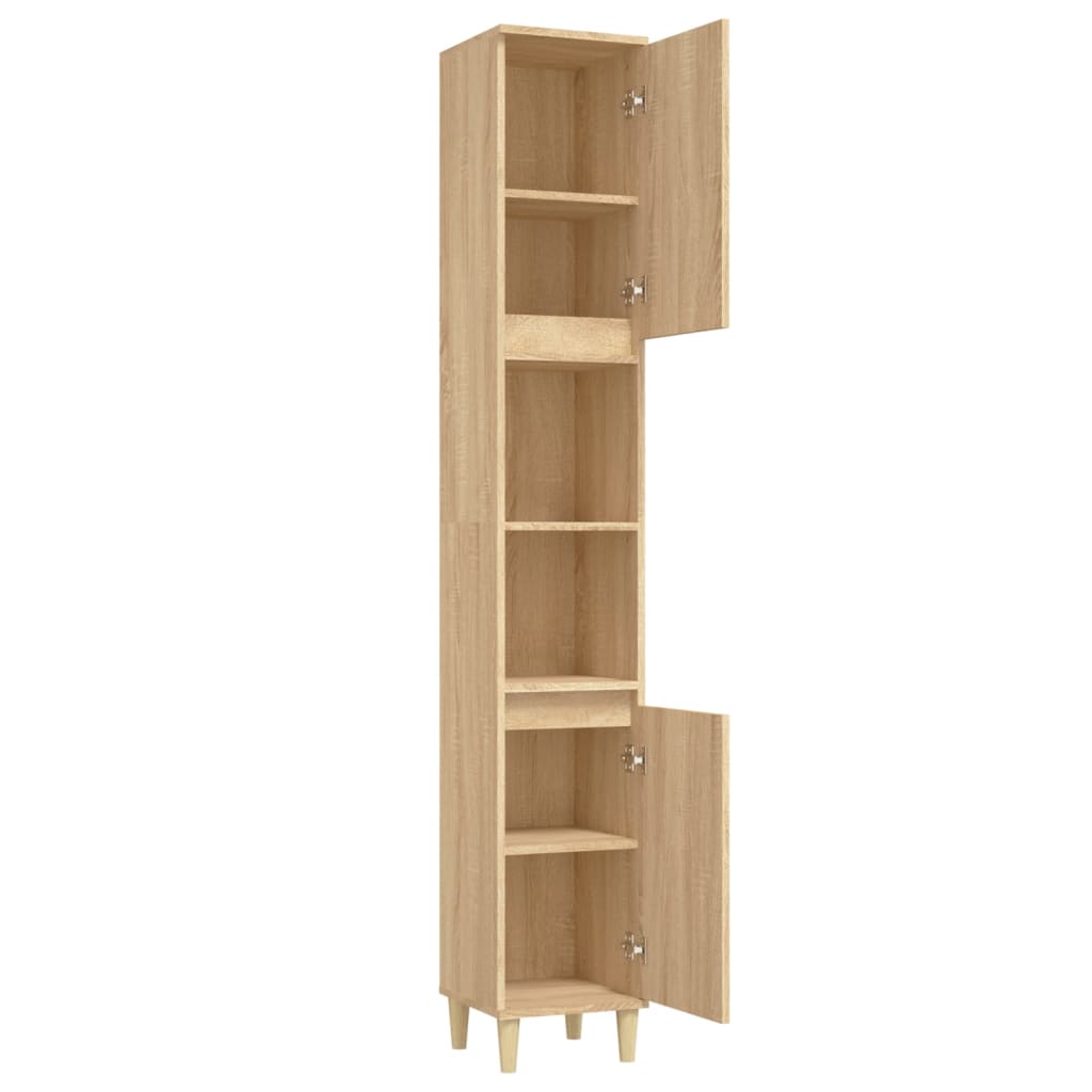 Badrumsskåp Sonoma Ek 30x30x190cm