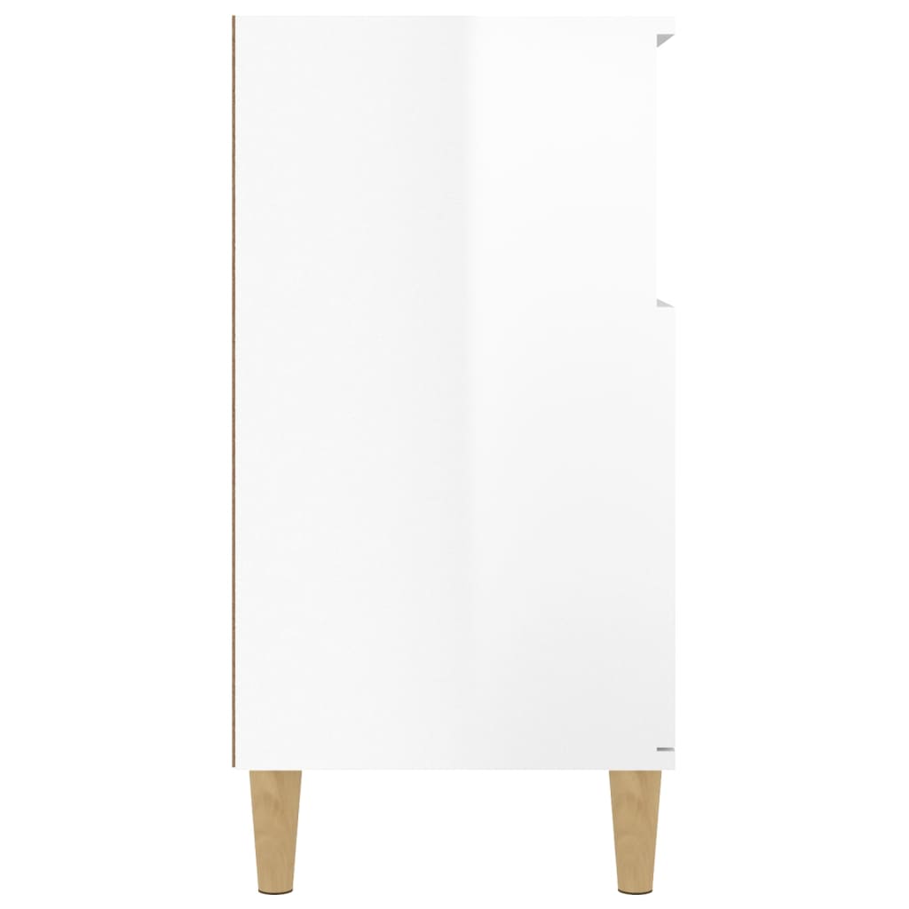 Byrå vit högglans 60x35x70 cm konstruerat trä