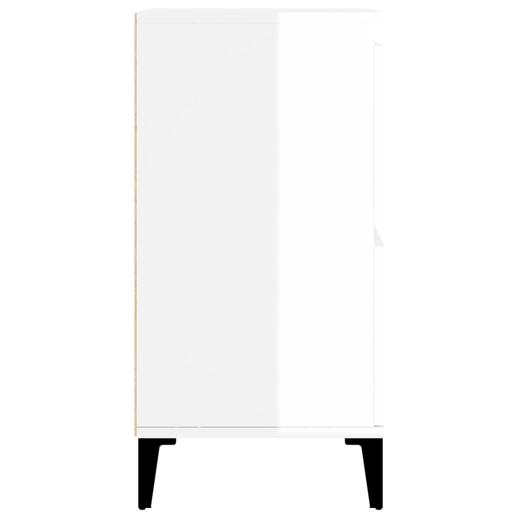 Byrå vit högglans 60x35x70 cm konstruerat trä