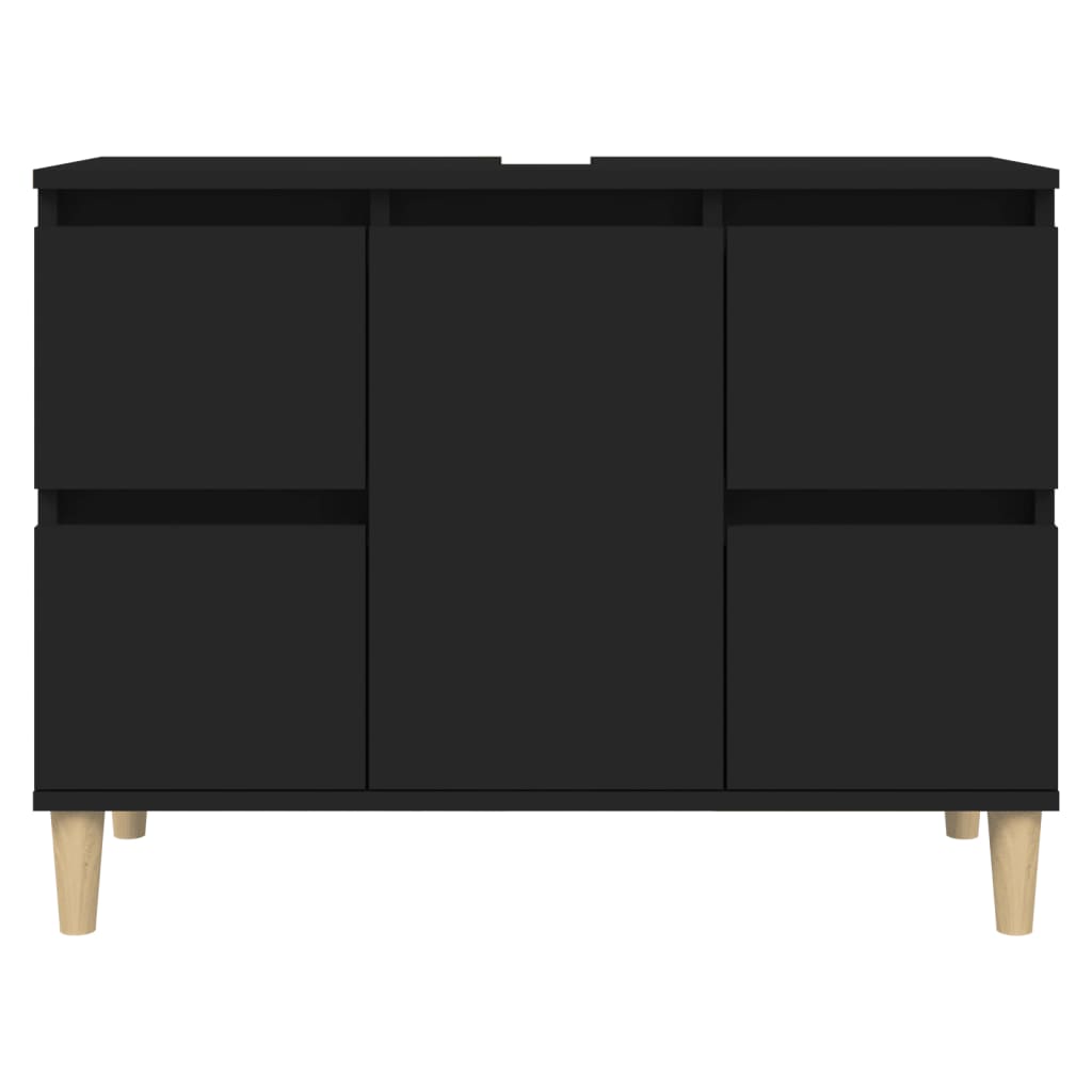 Badrumsunderskåp Svart 80x33x60 cm
