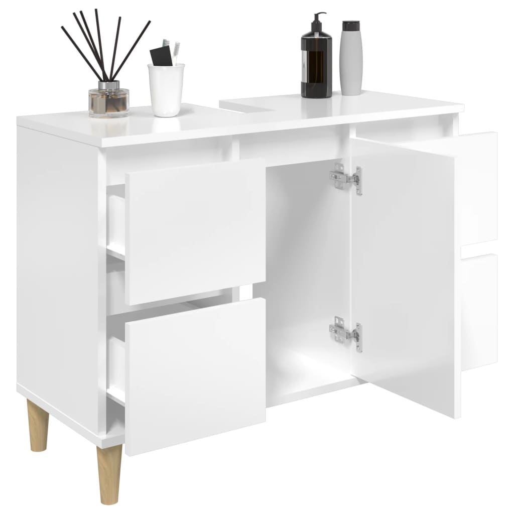 Badrumsunderskåp Högglans Vit 80x33x60 cm