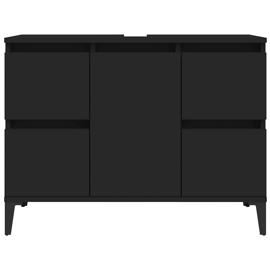 Badrumsunderskåp Svart 80x33x60 cm