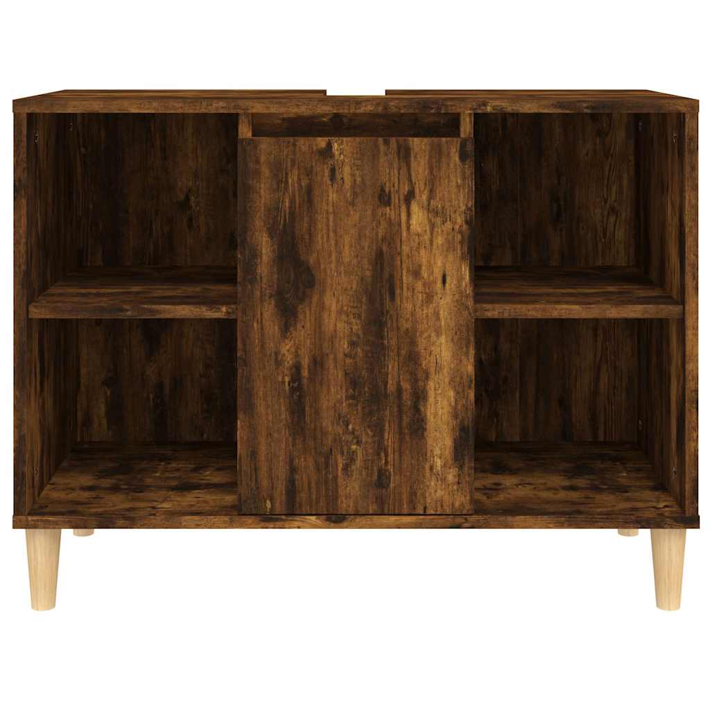 Badrumsunderskåp Rökfärgad Ek 80x33x60 cm