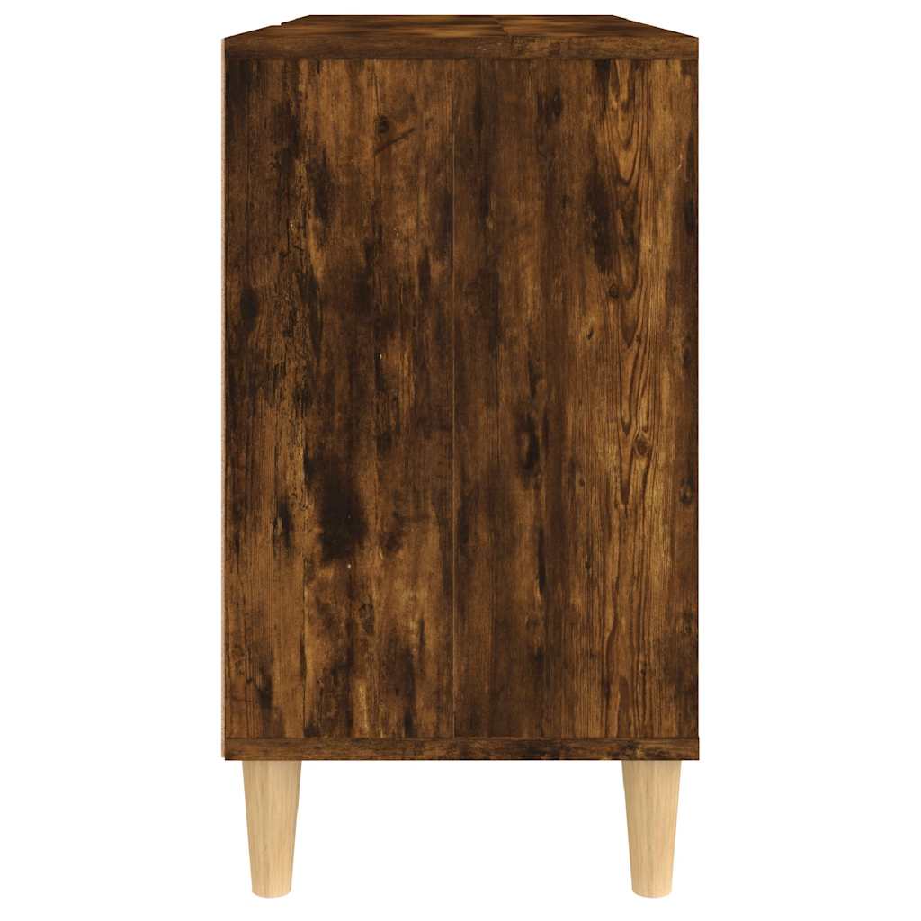 Badrumsunderskåp Rökfärgad Ek 80x33x60 cm