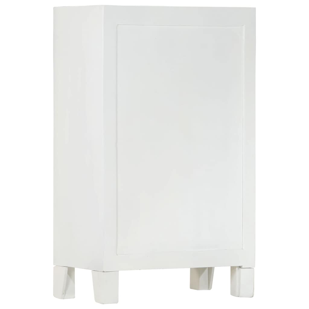 Skåp Vit 55x30x90 cm massivt akaciaträ