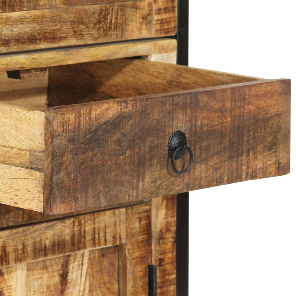 Skåp Trä 100x40x175 cm massivt grovt mangoträ