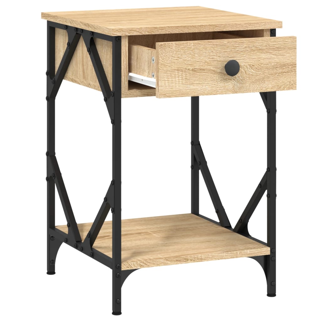 Sängbord 2 st sonoma-ek 40x42x60 cm konstruerat trä