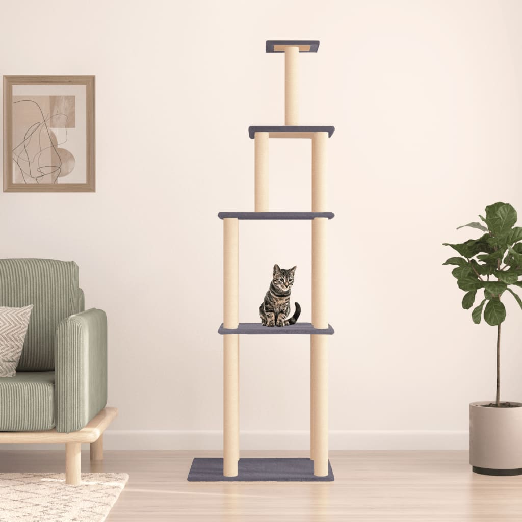 Kattmöbel Klösträd med sisalpelare mörkgrå 183 cm