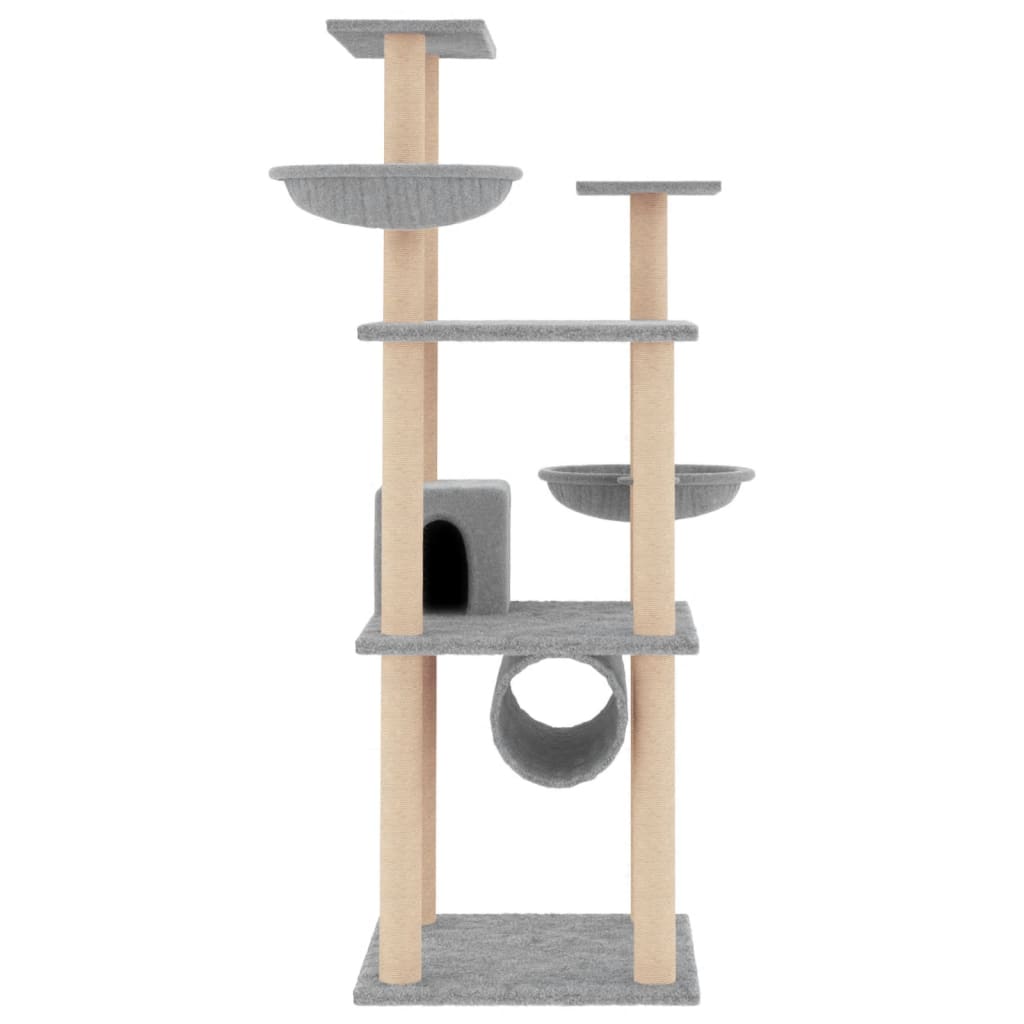 Kattmöbel Klösträd med sisalpelare ljusgrå 141 cm