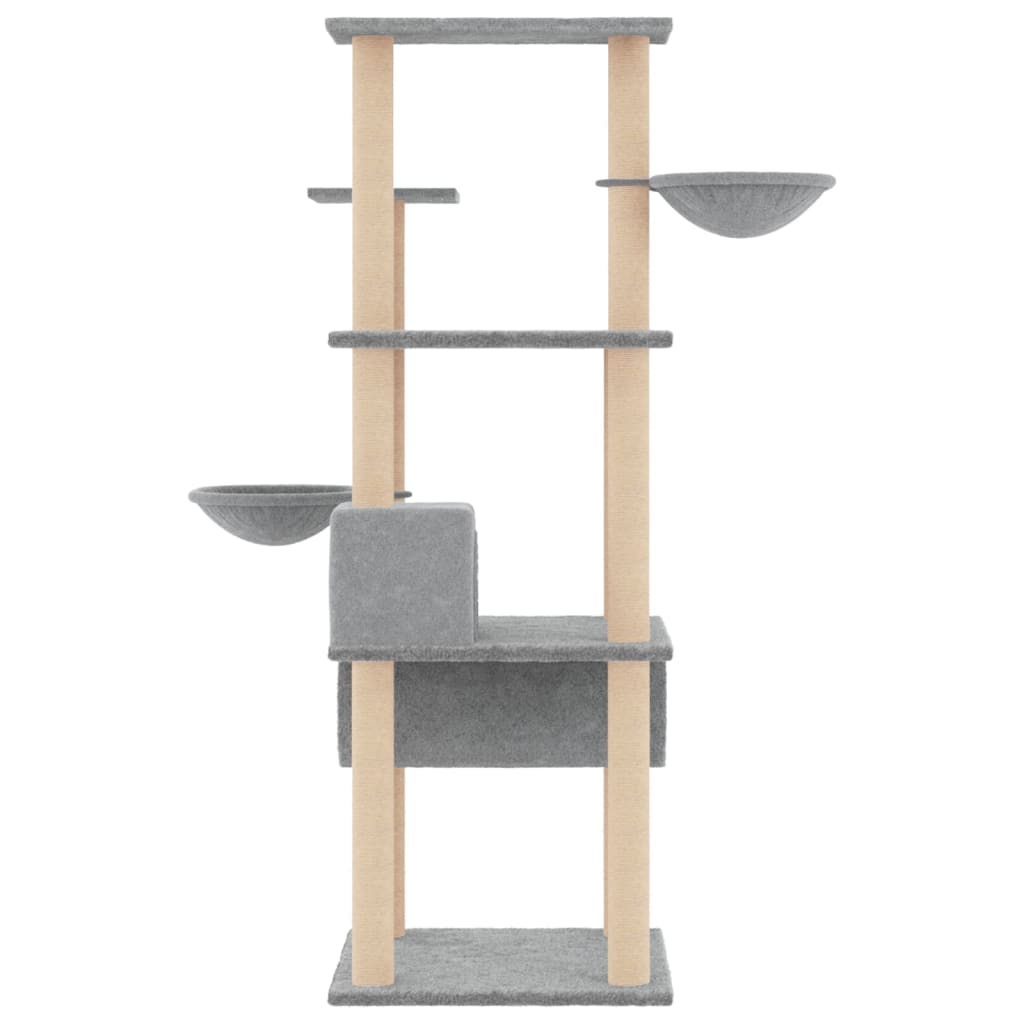 Kattmöbel Klösträd med sisalpelare ljusgrå 141 cm