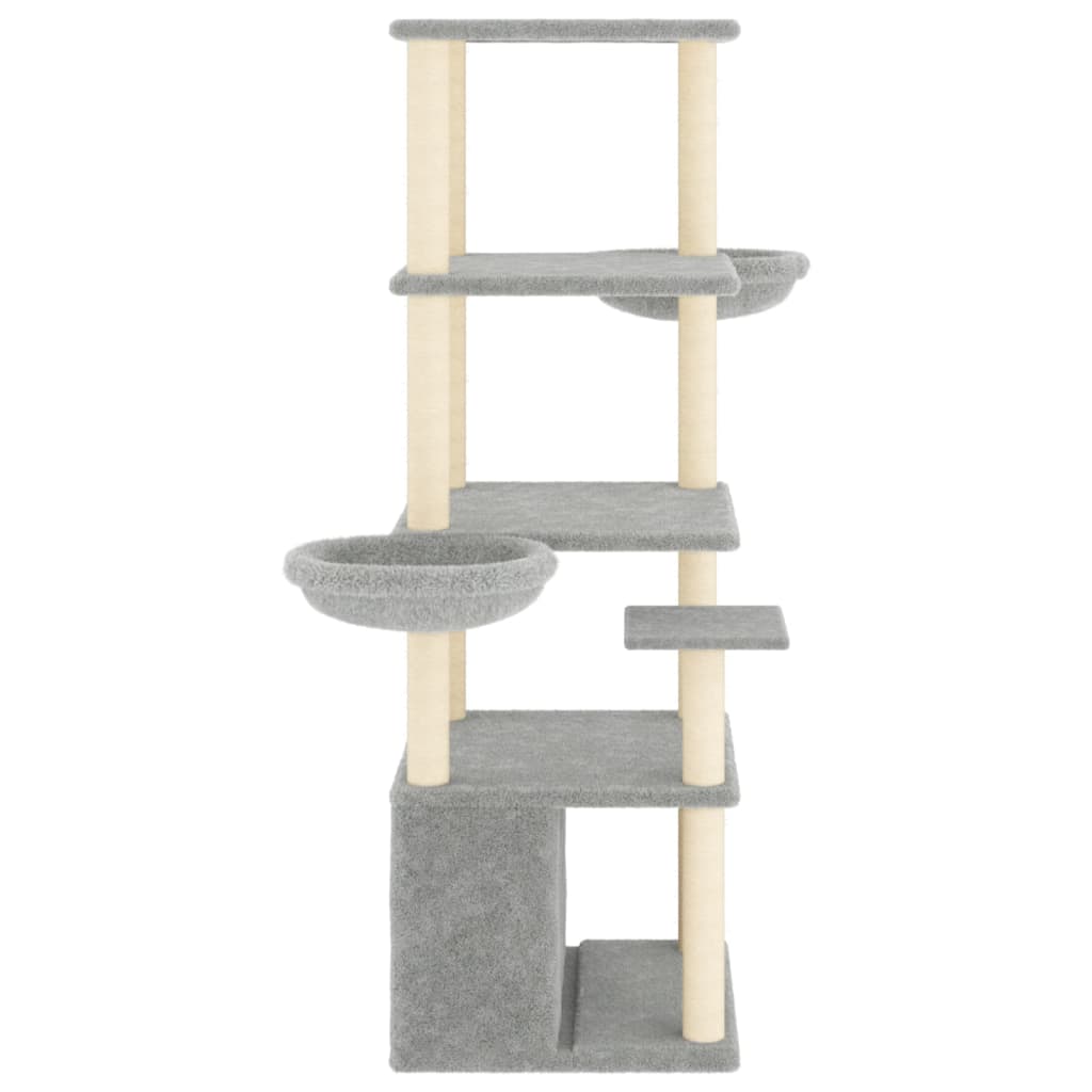 Kattmöbel Klösträd med sisalpelare ljusgrå 147 cm