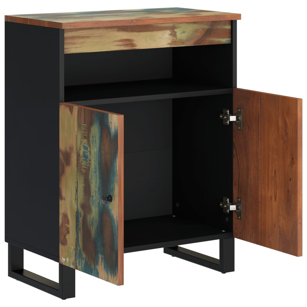 Skänk Trä med 2 dörrar 60x33x75 cm massivt återvunnet trä