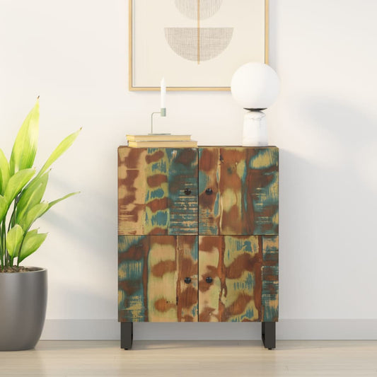 Skänk Trä med 4 dörrar 60x33x75 cm massivt återvunnet trä