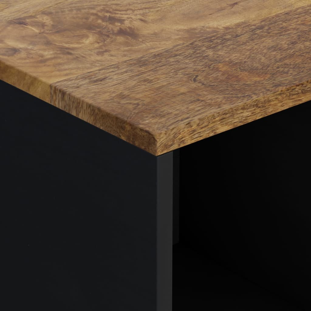 Skänk Trä med 2 dörrar 80x33x75 cm massivt mangoträ