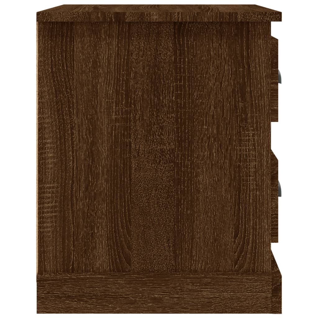 Sängbord 2 st brun ek 39x39x47,5 cm konstruerat trä