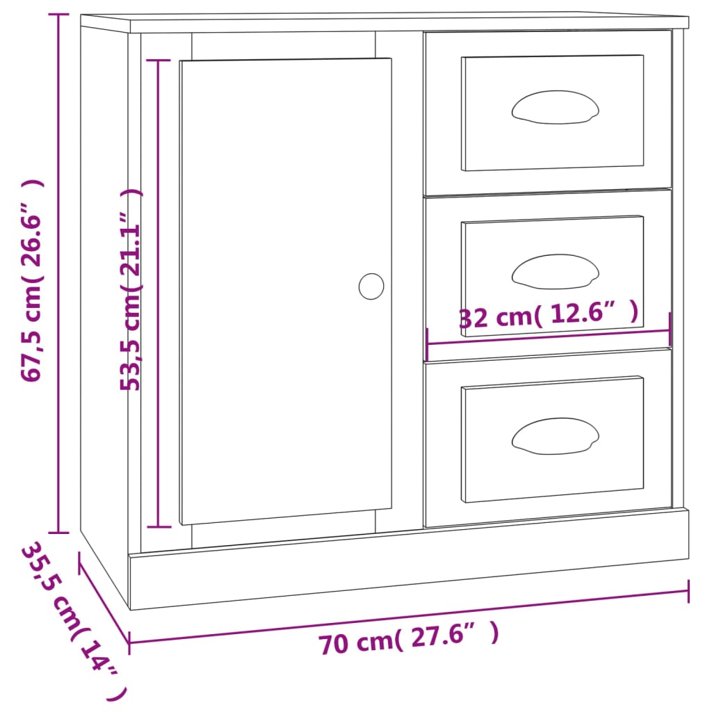 Skåp Vit 70x35,5x67,5 cm