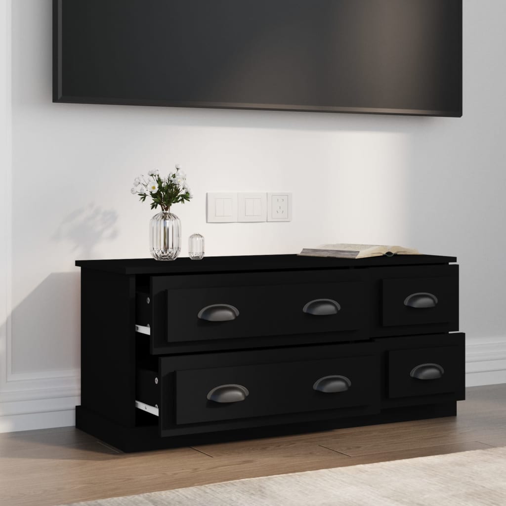 TV-skåp svart 100x35,5x45 cm konstruerat trä
