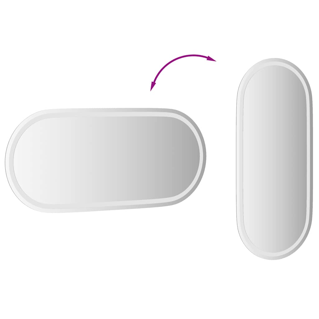 Badrumsspegel LED 100x45 cm oval