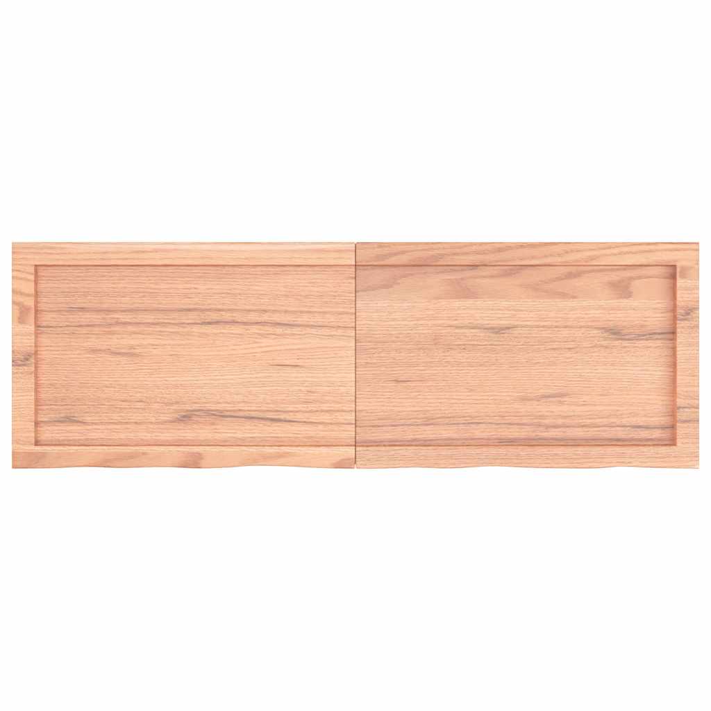 Vägghylla ljusbrun 120x40x(2-4) cm behandlad massiv ek