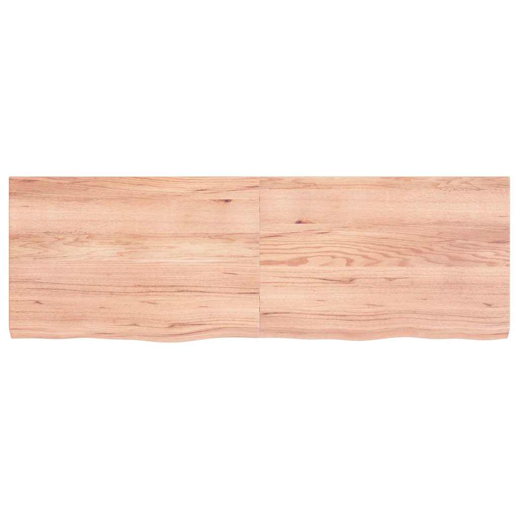 Vägghylla ljusbrun 120x40x(2-4) cm behandlad massiv ek