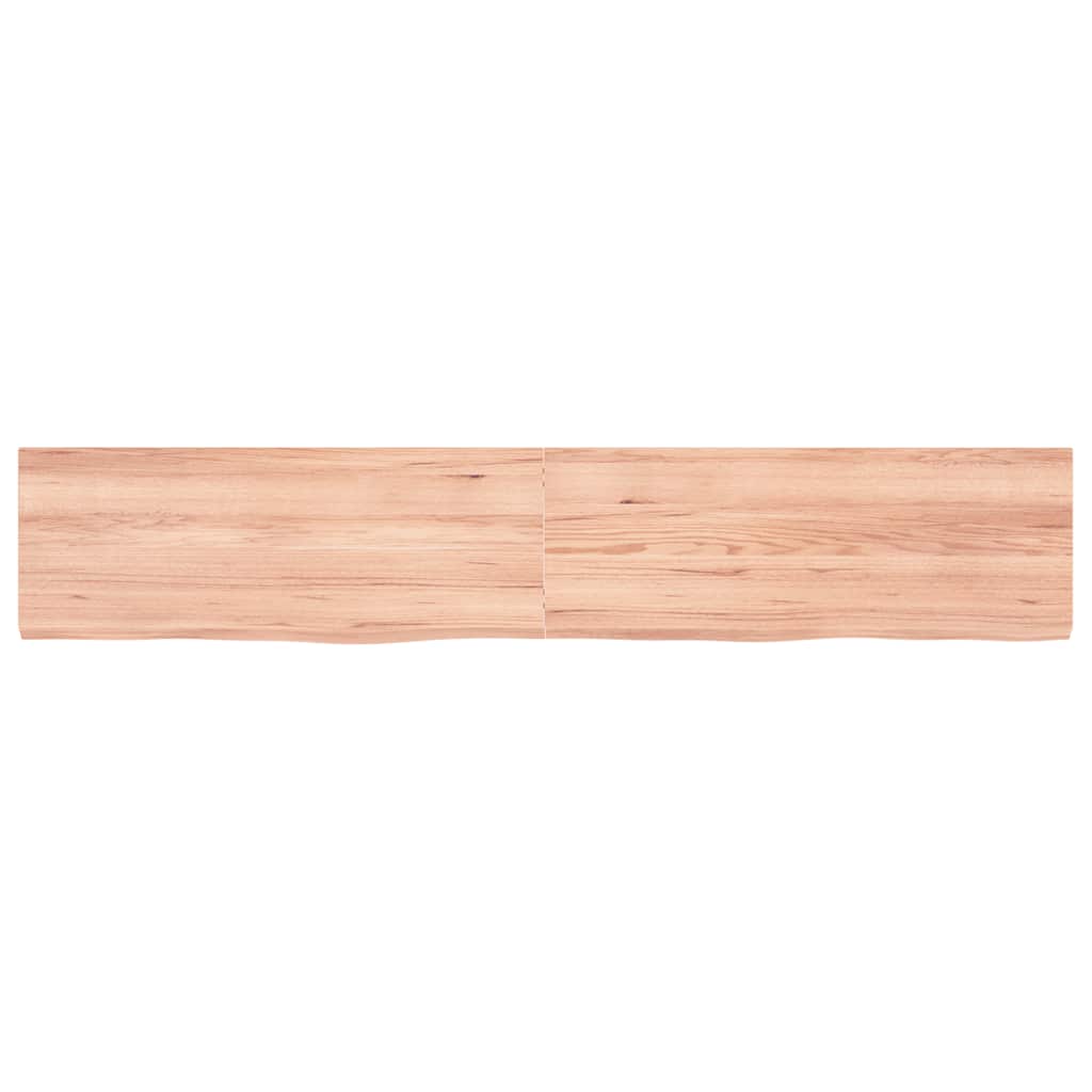 Vägghylla ljusbrun 160x30x(2-4) cm behandlad massiv ek