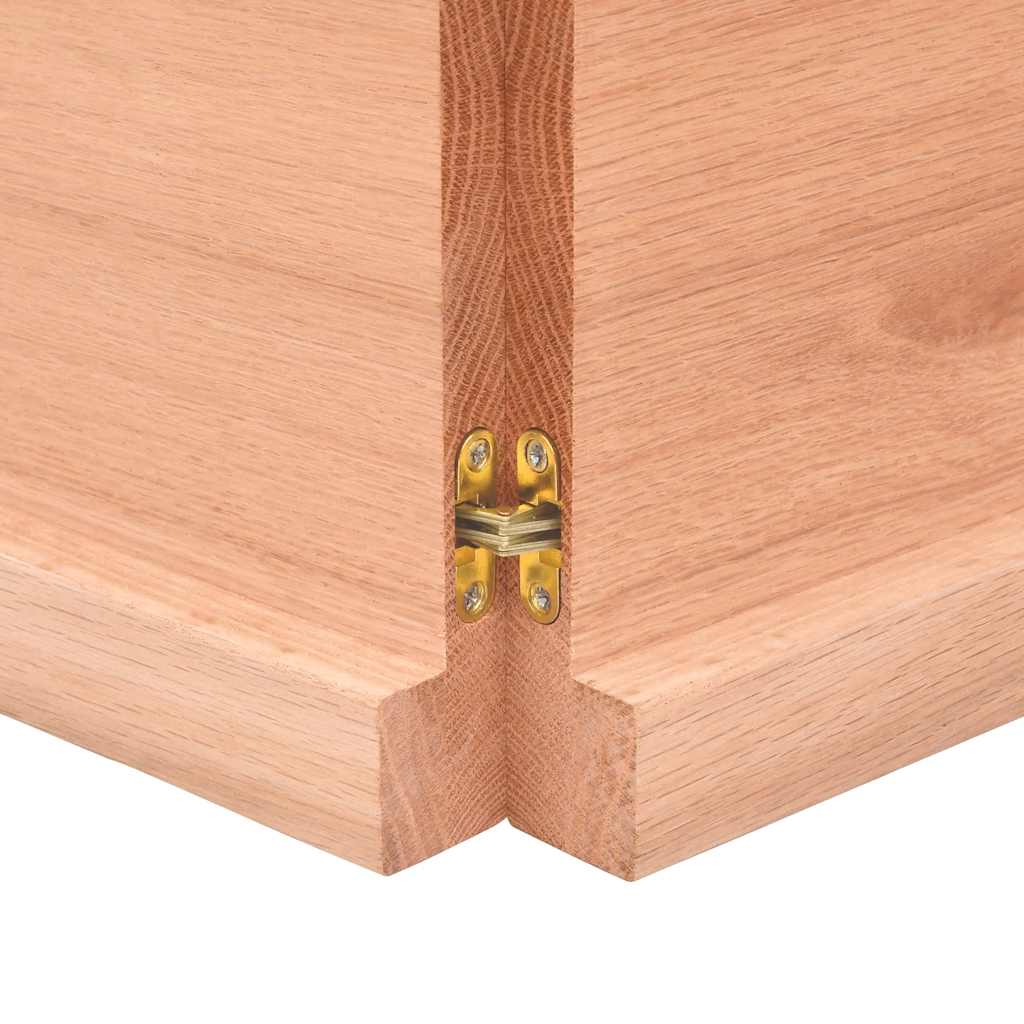 Vägghylla ljusbrun 160x30x(2-4) cm behandlad massiv ek