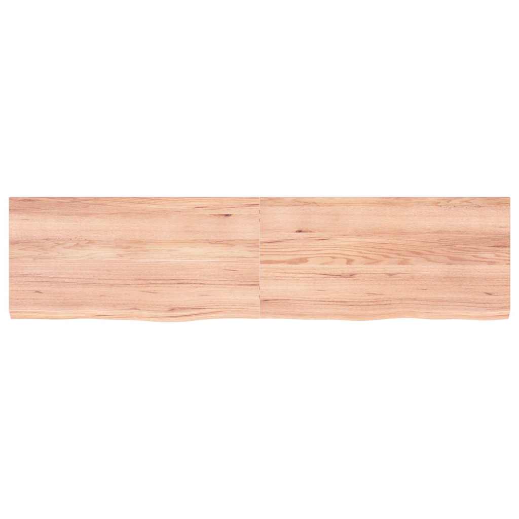 Vägghylla ljusbrun 160x40x(2-4) cm behandlad massiv ek