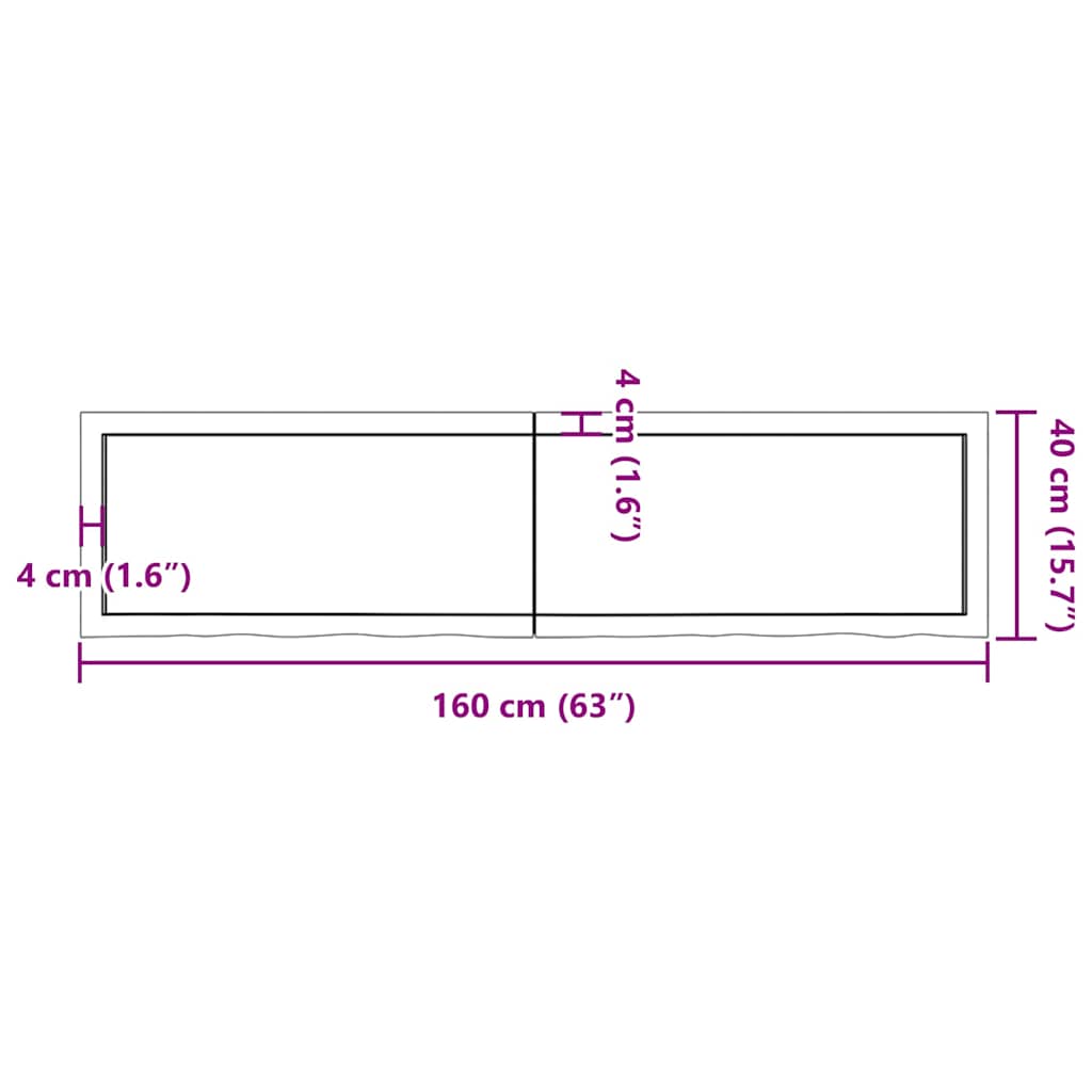 Vägghylla ljusbrun 160x40x(2-4) cm behandlad massiv ek