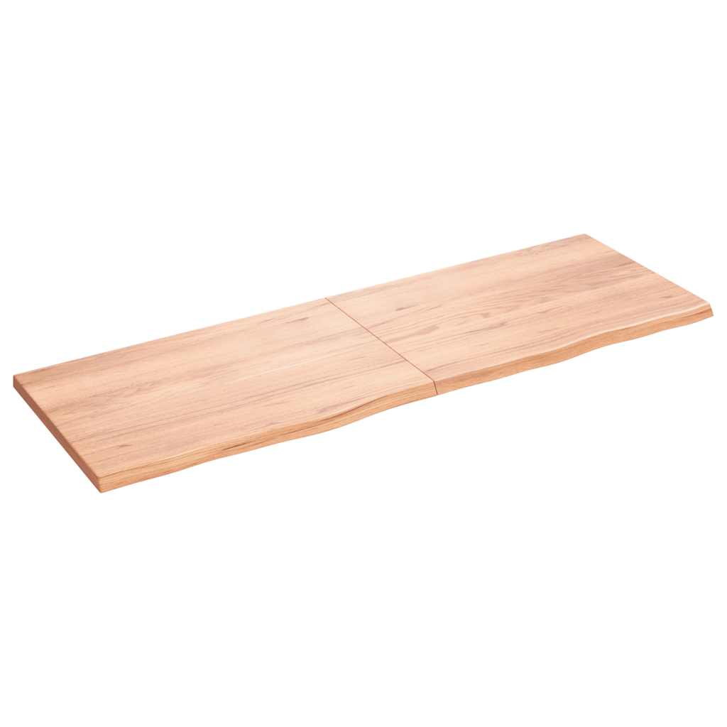 Vägghylla ljusbrun 180x60x(2-4) cm behandlad massiv ek