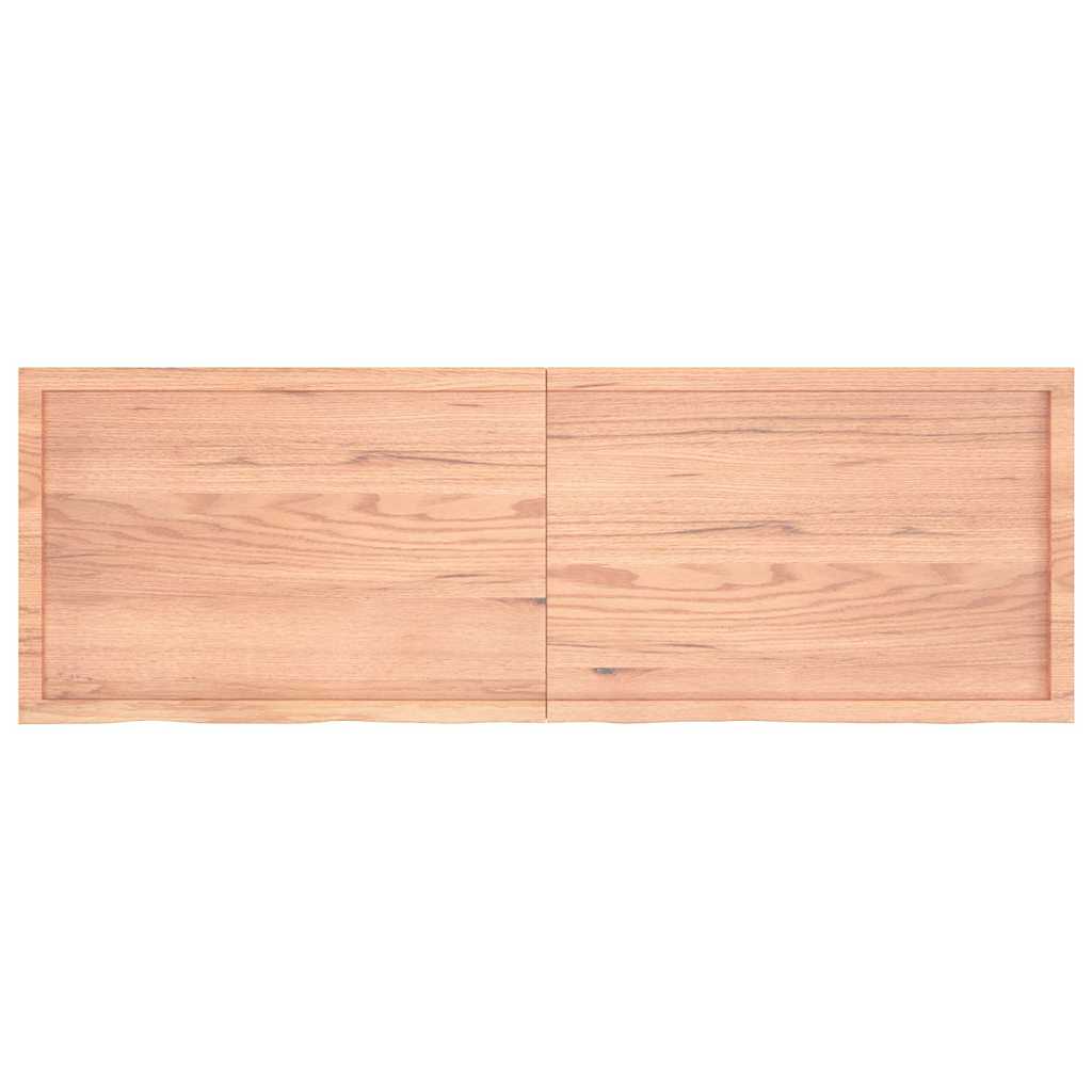 Vägghylla ljusbrun 180x60x(2-4) cm behandlad massiv ek