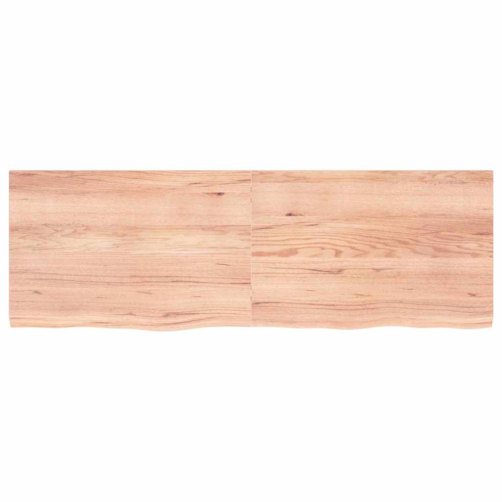 Vägghylla ljusbrun 180x60x(2-4) cm behandlad massiv ek