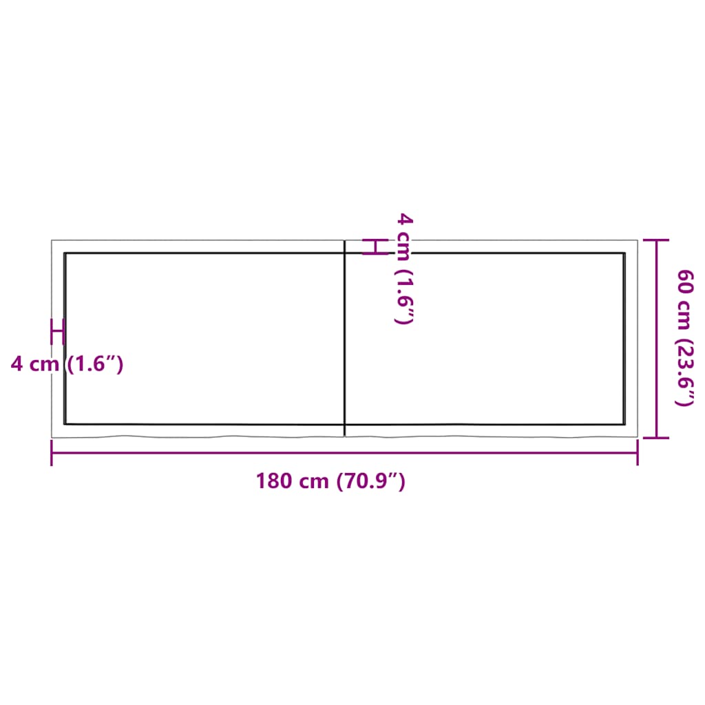 Vägghylla ljusbrun 180x60x(2-4) cm behandlad massiv ek