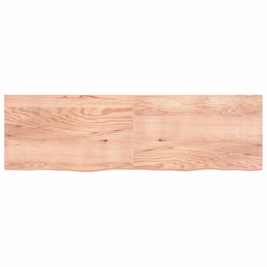 Vägghylla ljusbrun 200x60x(2-4) cm behandlad massiv ek