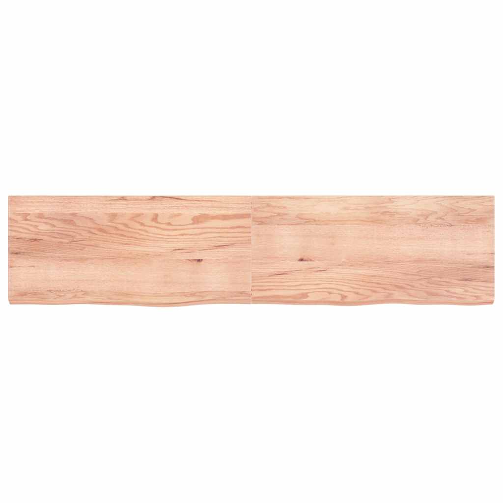 Vägghylla ljusbrun 220x50x(2-6) cm behandlad massiv ek